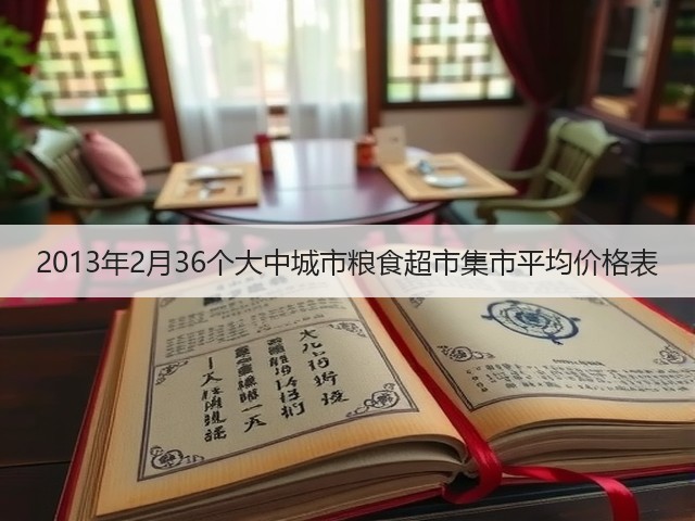2013年2月36个大中城市粮食超市集市平均价格表(图3)