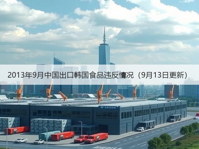 2013年9月中国出口韩国食品违反情况（9月13日更新）(图3)