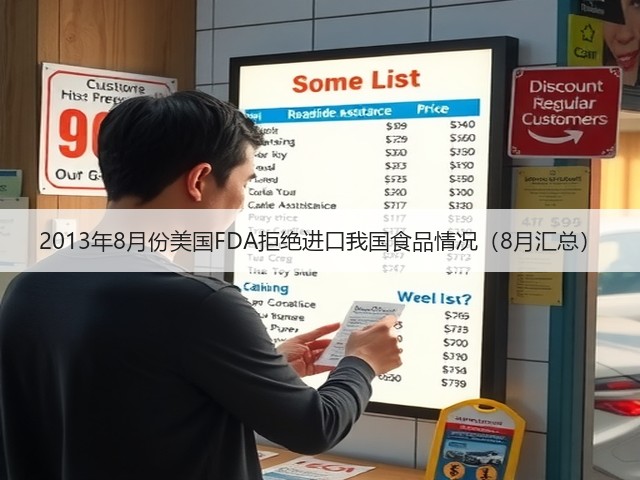 2013年8月份美国FDA拒绝进口我国食品情况（8月汇总）(图1)