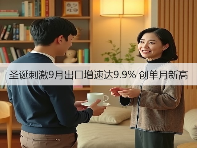 圣诞刺激9月出口增速达9.9% 创单月新高(图1) 圣诞刺激9月出口增速达9.9% 创单月新高(图1)